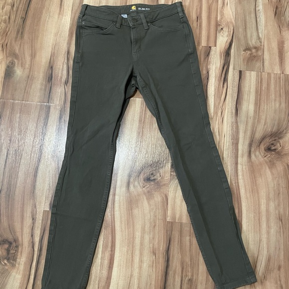 Woman’s Carhartt Brownish Gray Jeans Sz 4 - Picture 5 of 9